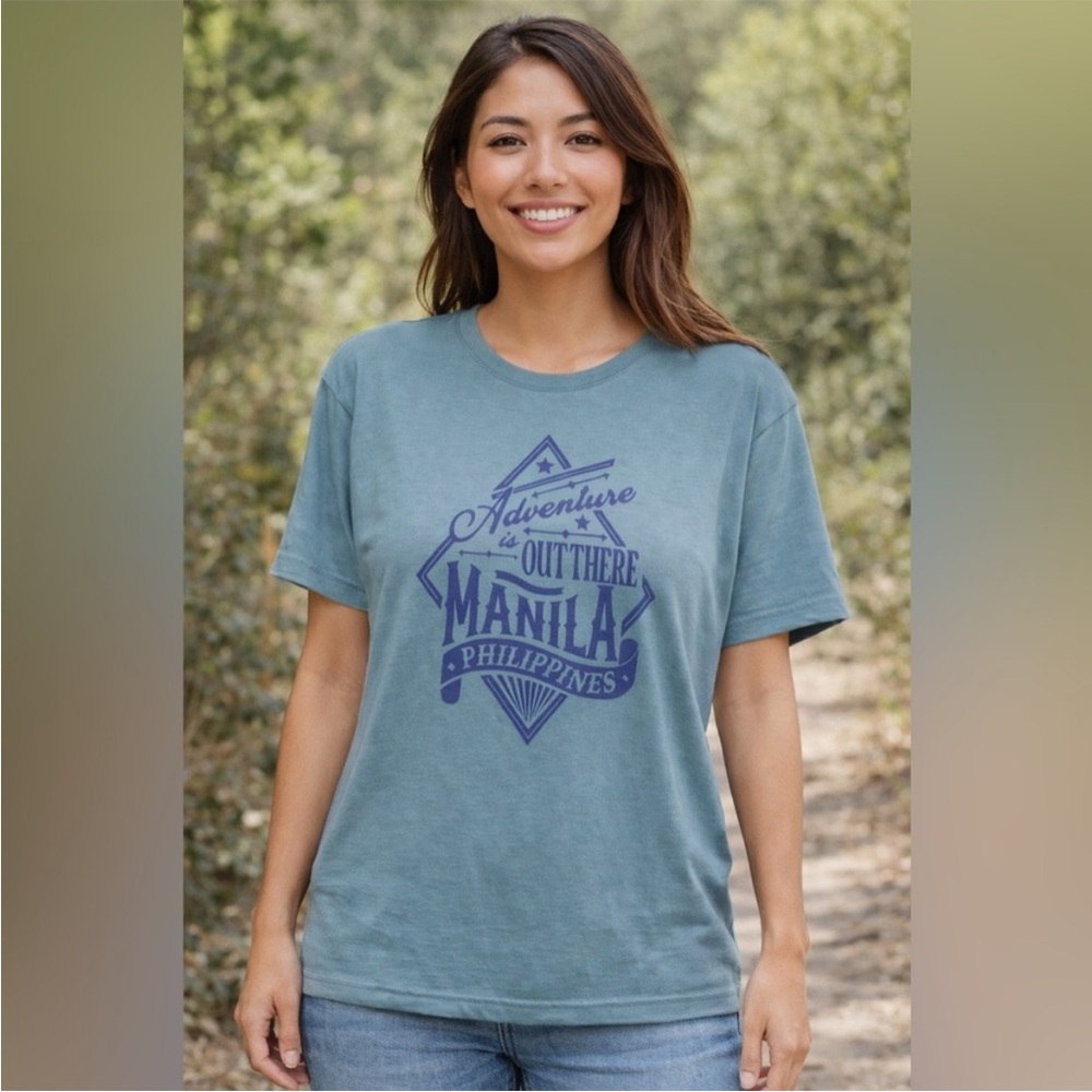 Kultura Manila Women Blue Short Sleeve Tee XL